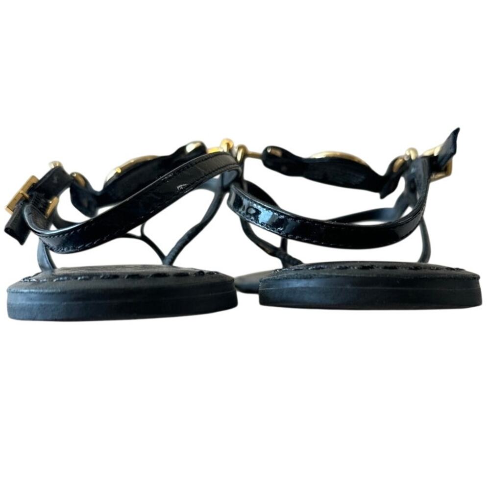 Tory Burch Ali Black Logo Sandals 8.5 - Picture 4 of 10
